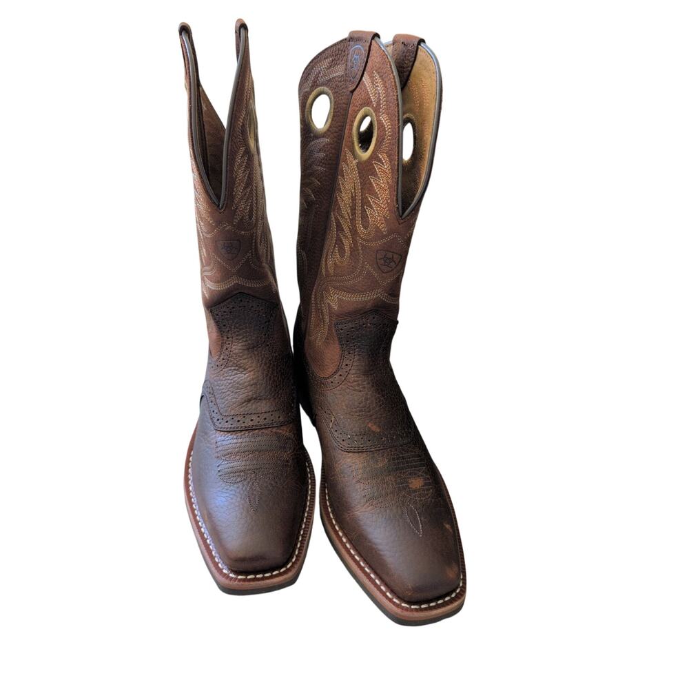 Ariat Men's Heritage Roughstock Cowboy Boots in Square-toe size 9.5 - Picture 2 of 7